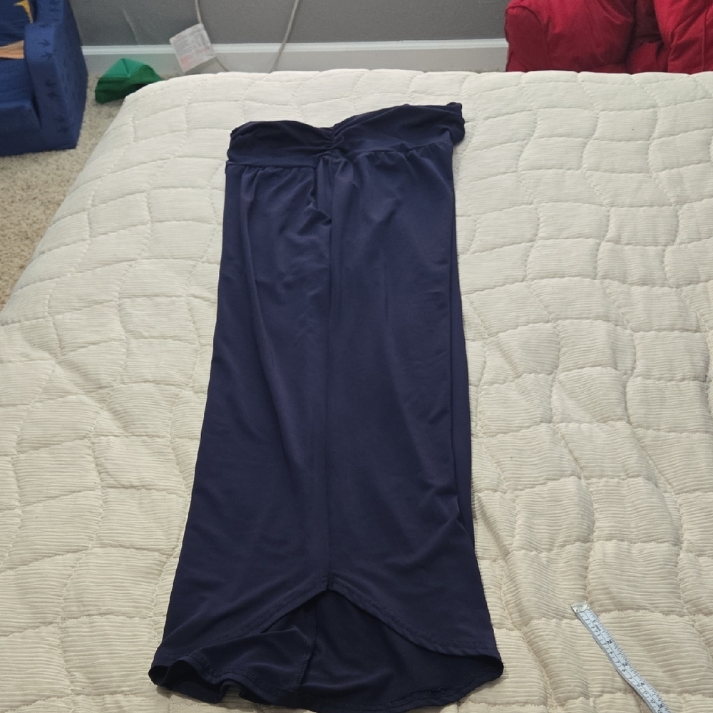 Wide Leg Flowing Palazzo Pants - Navy - Picture 3 of 8